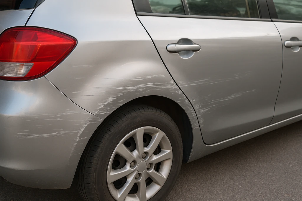 Scratched car